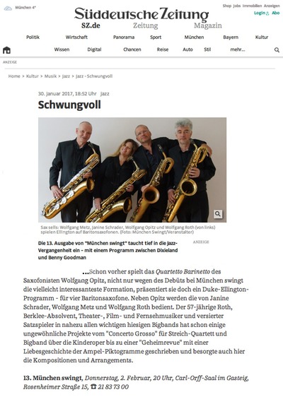 Wolfgang Opitz - Quartetto Barinetto SZ 2017